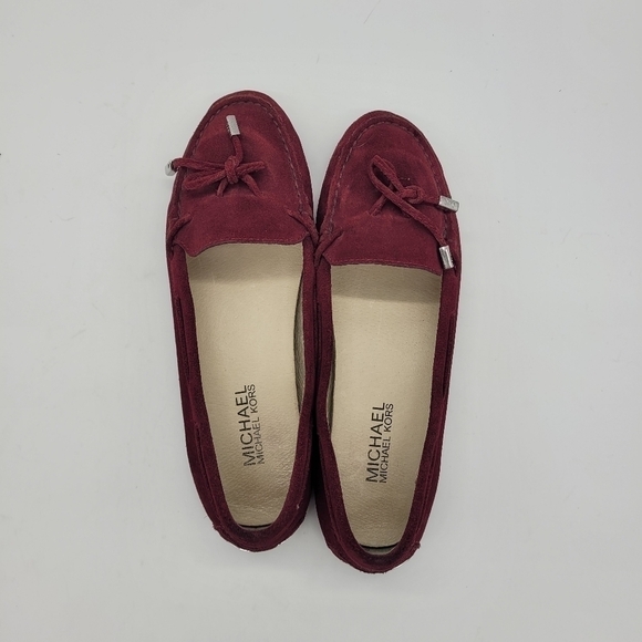 Michael Kors Shoes Women 6.5 Daisy Mocs Suede Maroon - Picture 2 of 15
